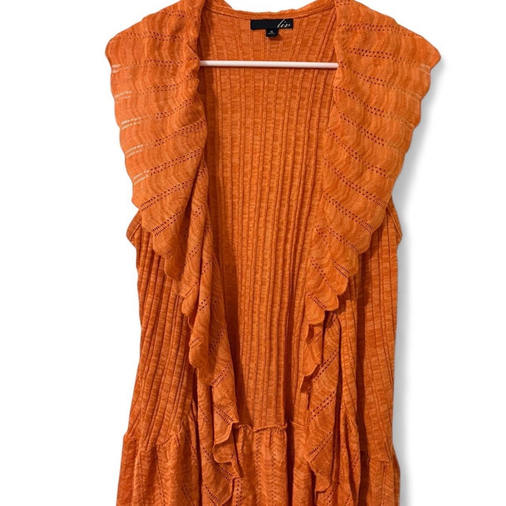 Orange Sleeveless Sweater Vest